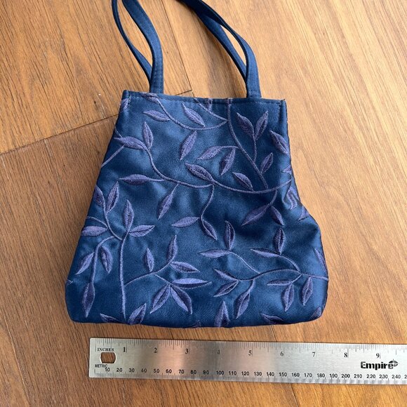 Valerie Stevens Handbags - Valerie Stevens Embroidered Blue Mini Purse